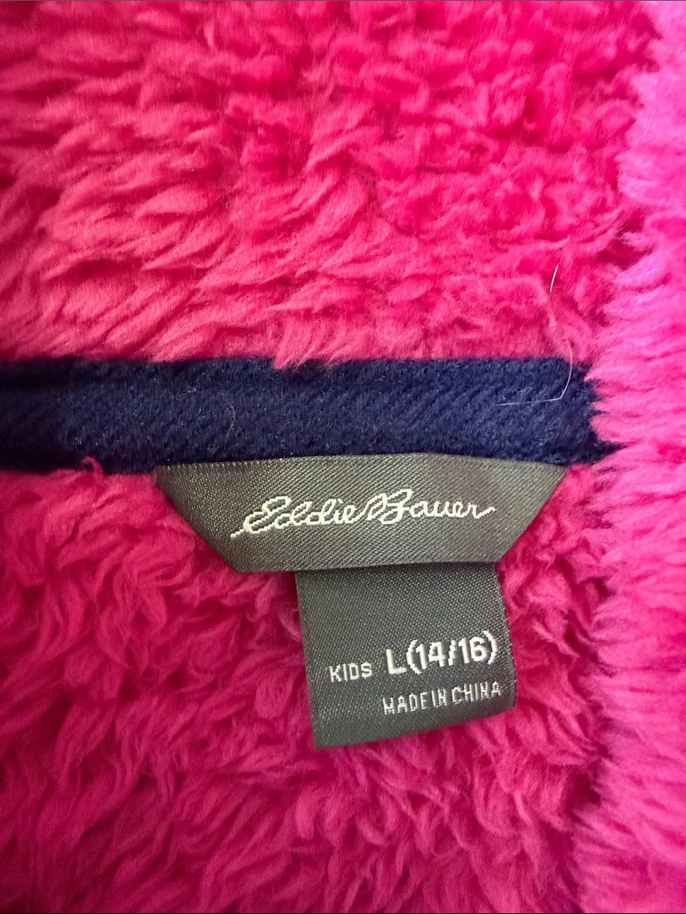 Eddie Bauer Kids Colorblock Hooded Fleece - Hot Pink, Navy & Aqua